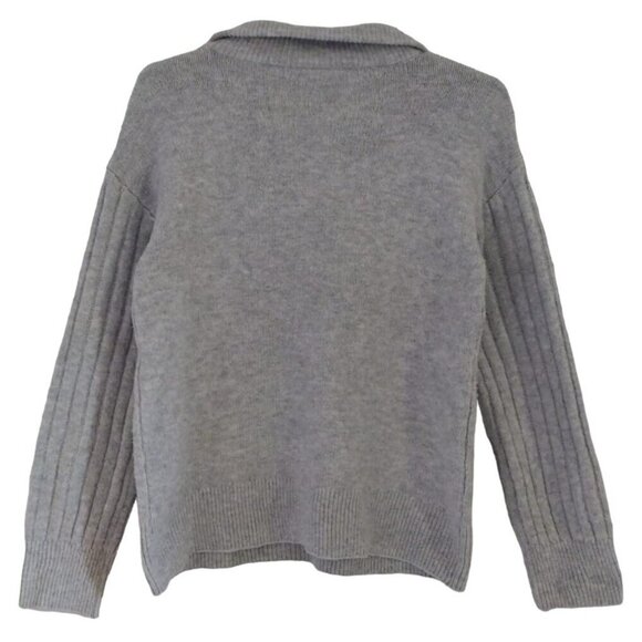 St. John's Bay Women's Gray Cable Knit Half-Zip Sweater S Polyester/Spandex. - Picture 2 of 7